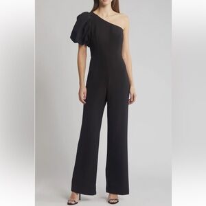 Eliza J Black One-Shoulder Jumpsuit